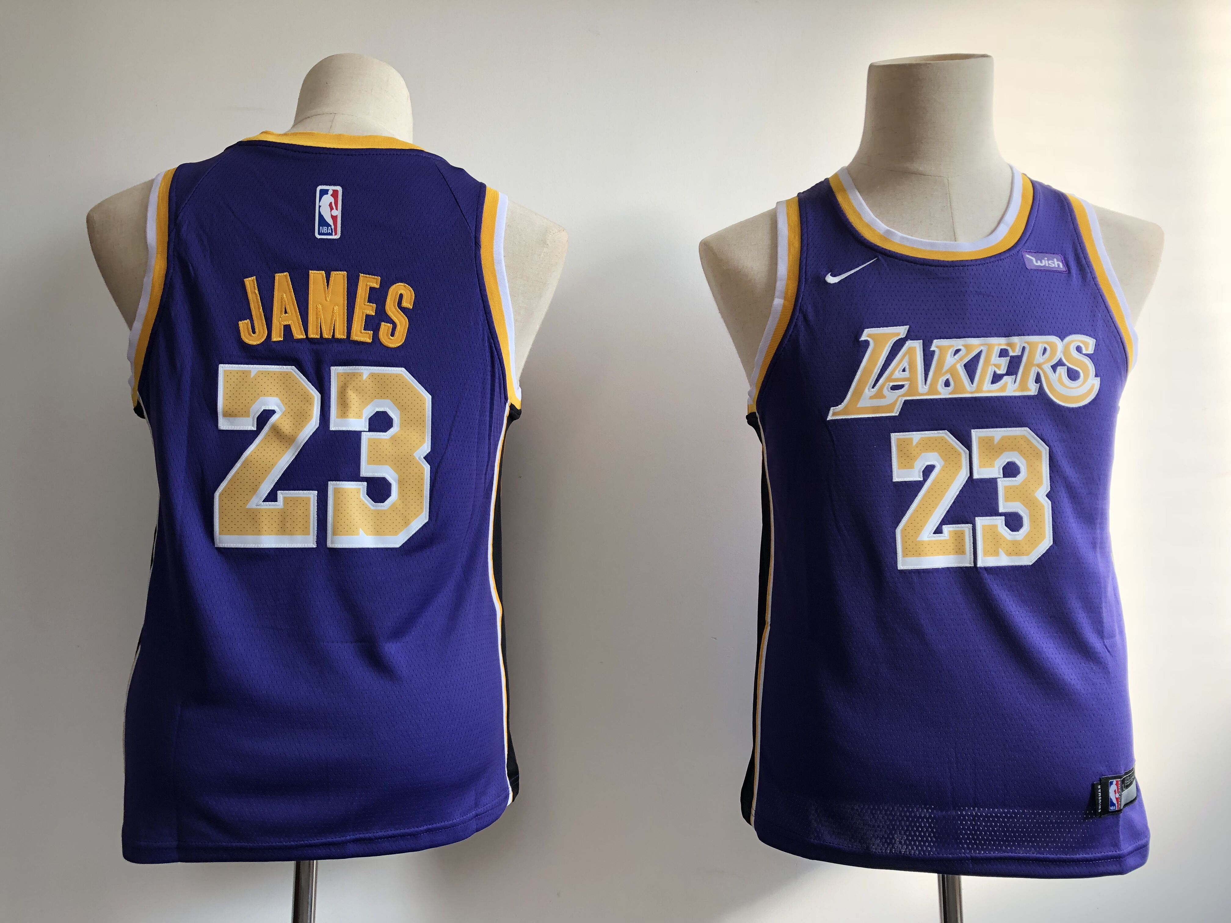 Youth Los Angeles Lakers #23 James purple Nike NBA Jerseys